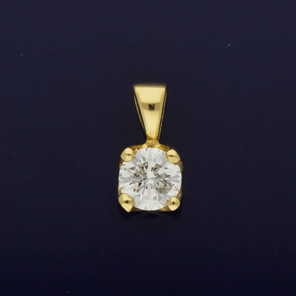 18ct Yellow Gold 0.38ct Diamond Solitaire Pendant