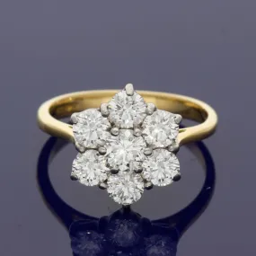 18ct Yellow Gold Diamond Daisy Cluster Ring