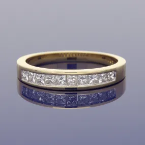 18ct Yellow Gold Princess Cut Diamond Eternity Ring