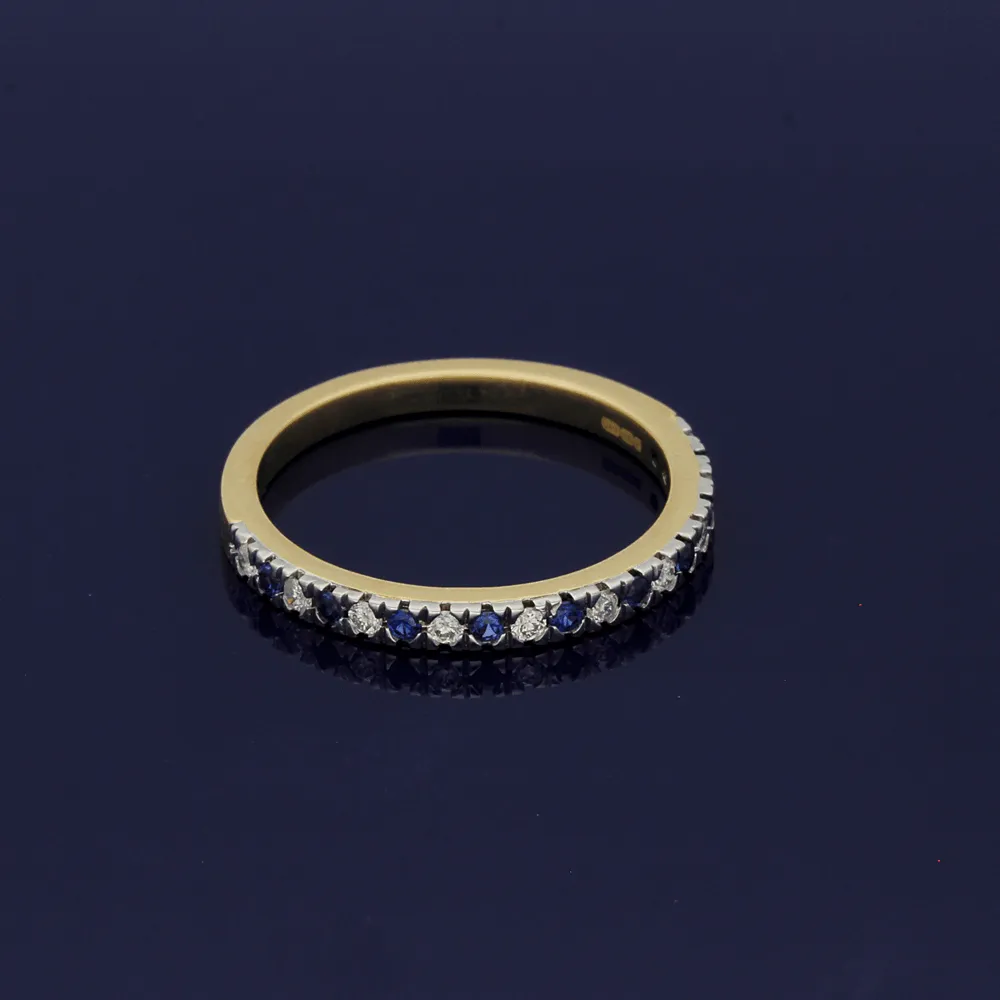 18ct Yellow Gold Sapphire & Diamond Eternity Ring