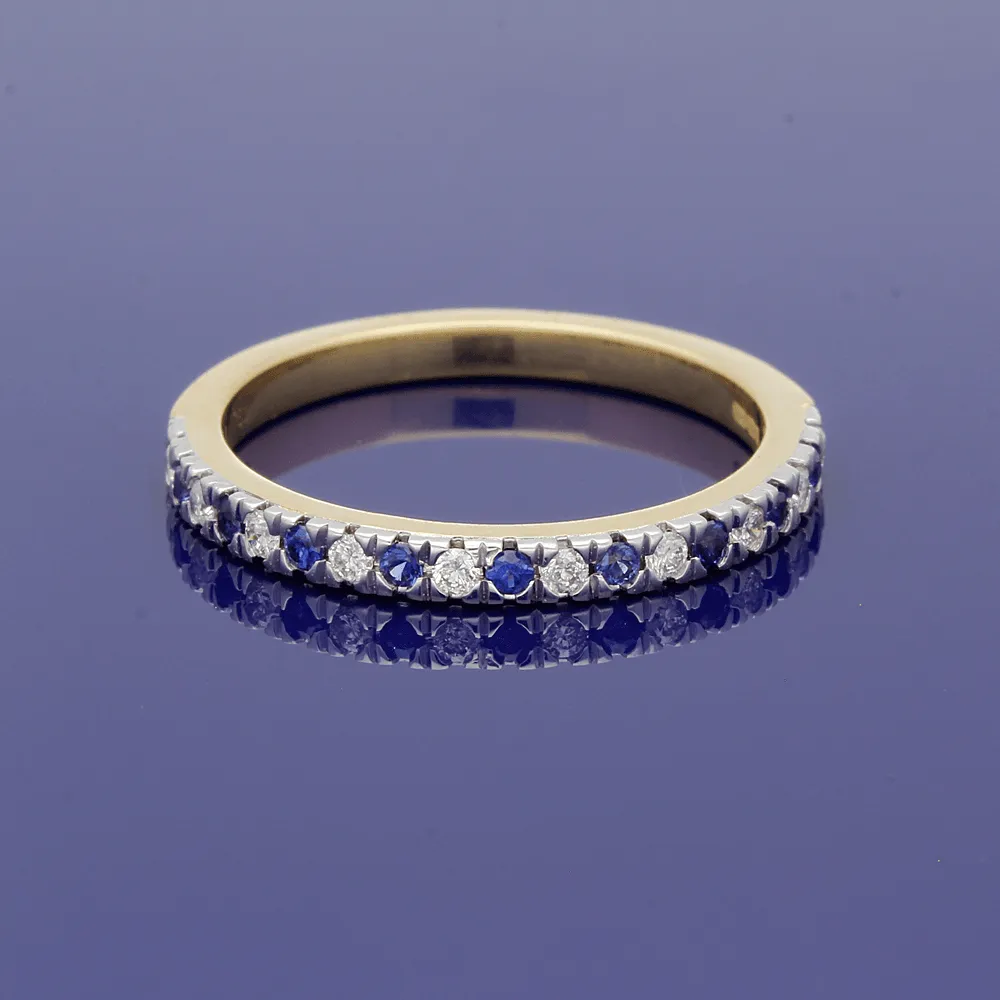 18ct Yellow Gold Sapphire & Diamond Eternity Ring