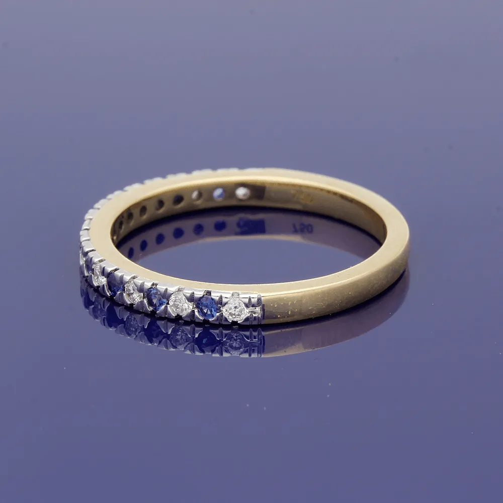 18ct Yellow Gold Sapphire & Diamond Eternity Ring