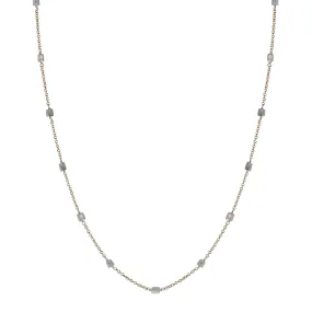 18K Gold Opaque Diamond Bead Chain