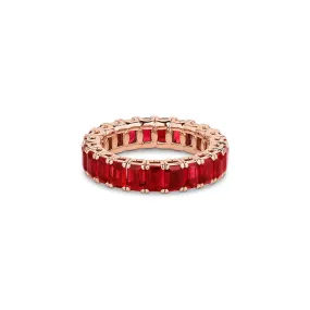 18kt Rose Gold 5.23ctw Natural Ruby Eternity Band Ring