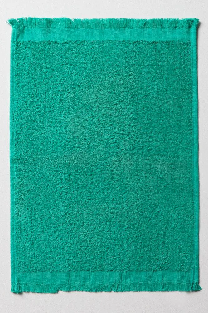 2 Pack Fringed Guest Towels Green & Grey