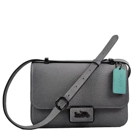 3928 V56GRT Alie Shoulder Bag Grey Soft Pebbled Leather