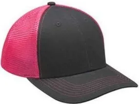 Adams PR102 Brushed Cotton Soft Mesh Trucker Cap - Neon Pink