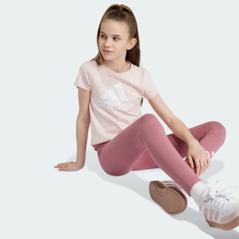 ADIDAS KID'S BIG LOGO PINK TEE