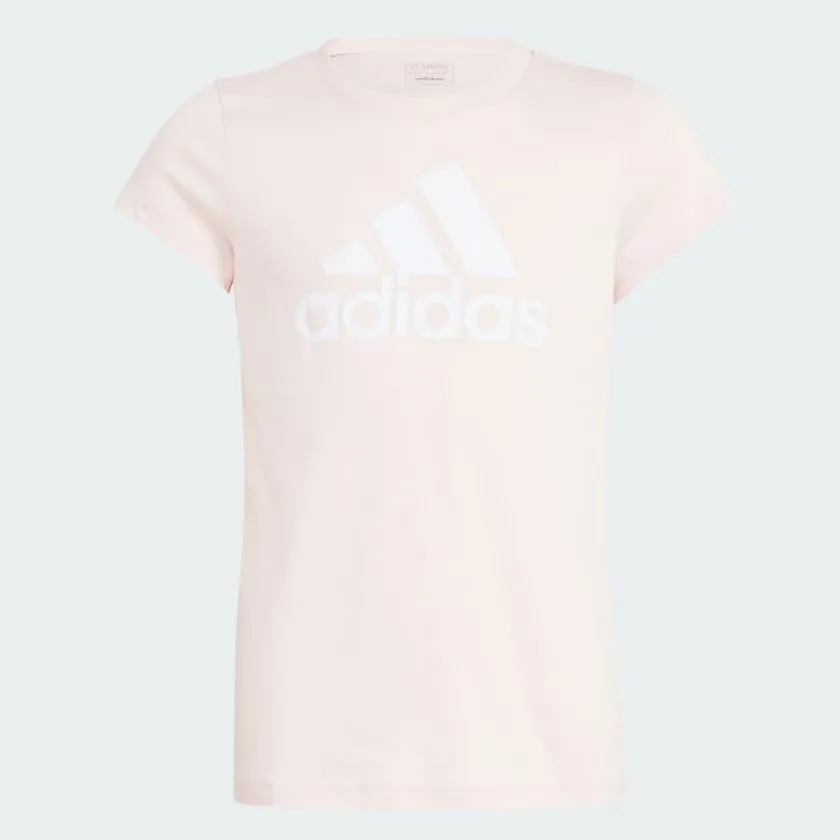 ADIDAS KID'S BIG LOGO PINK TEE