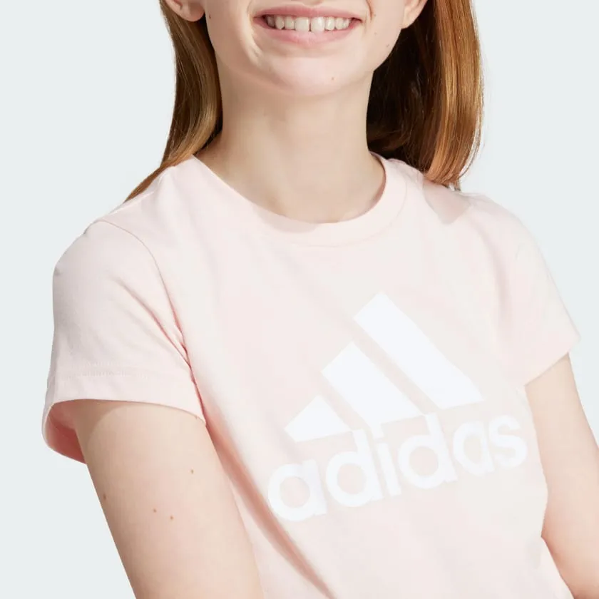 ADIDAS KID'S BIG LOGO PINK TEE