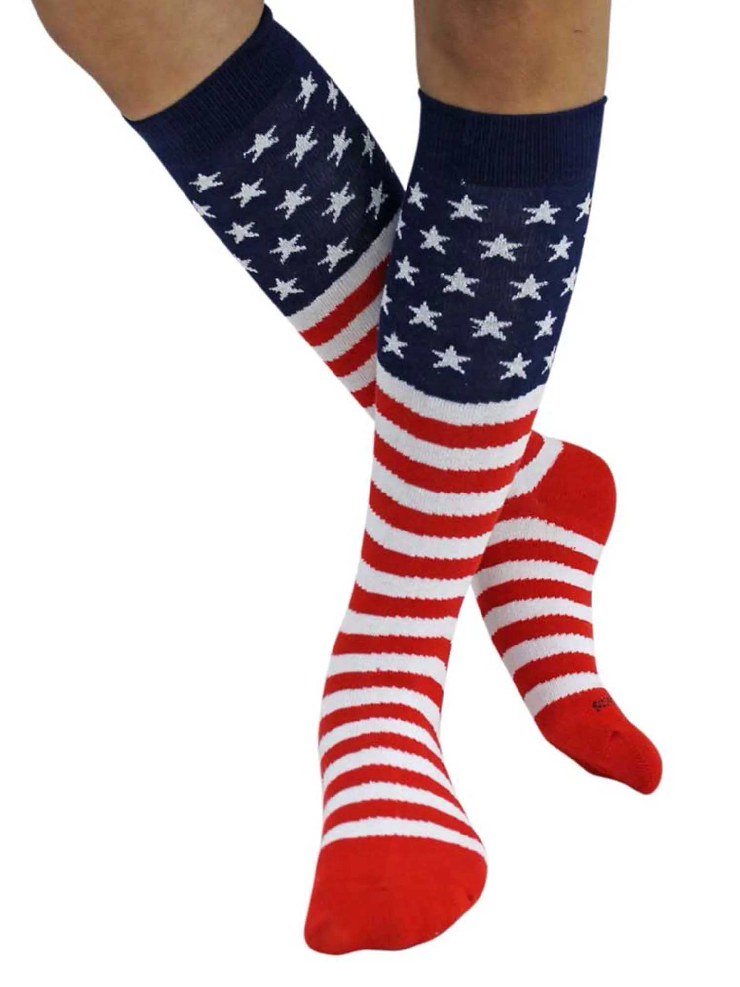 American Flag Knit Knee High Socks