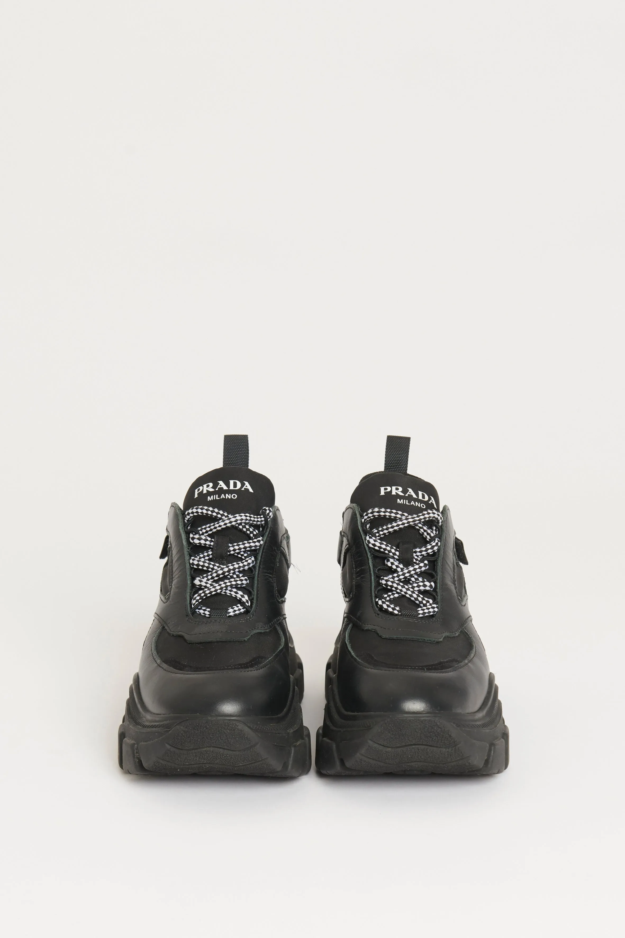 Black Leather Preowned Centaurus Sneakers