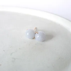 Bluish Lavender Jade Earstuds 8mm (Basic) / 14k Gold-filled