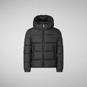 Boys' animal free puffer jacket Foster in black