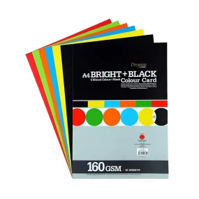 Campap Bright and Black Colour Card A4