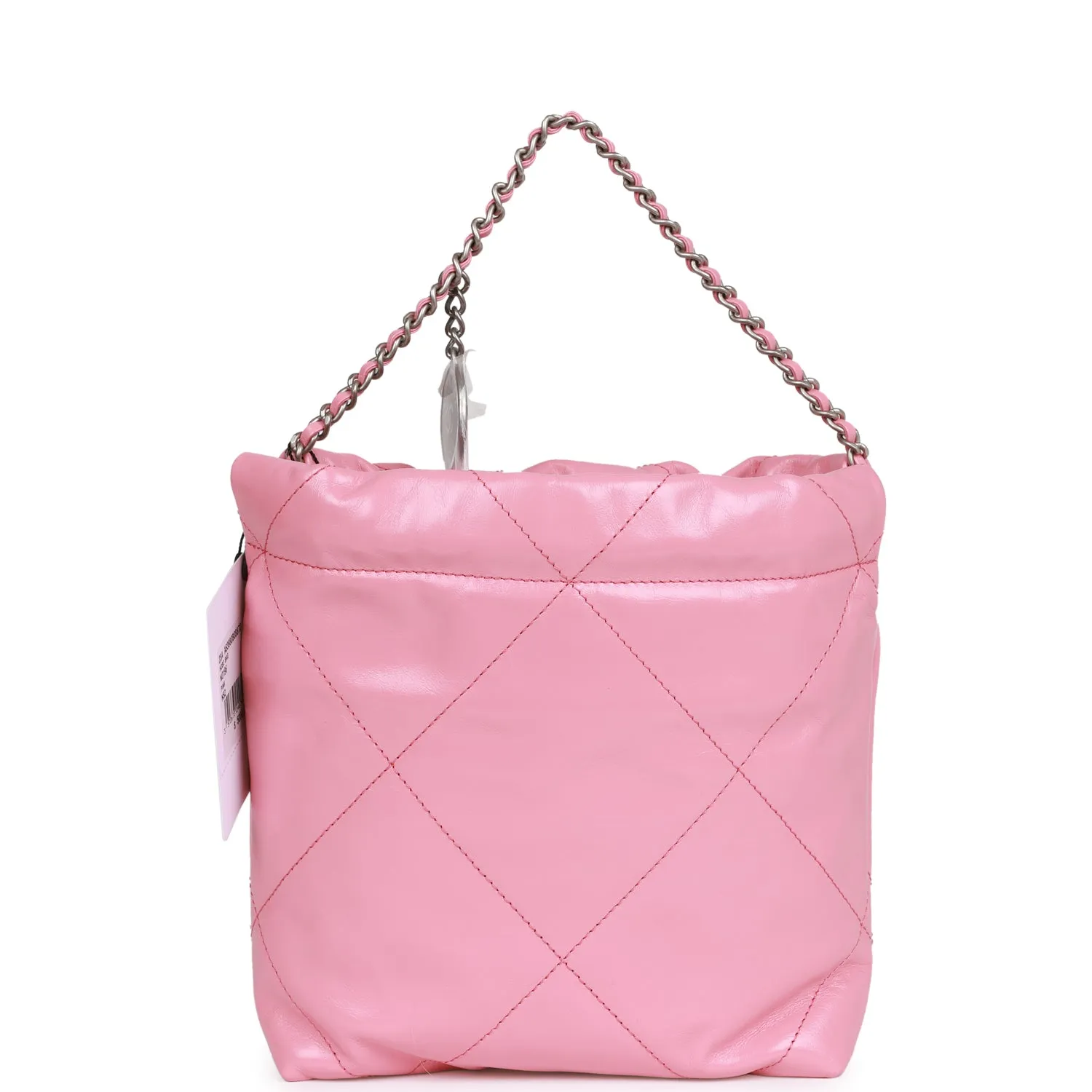 Chanel Mini 22 Bag Pink Calfskin Silver Hardware