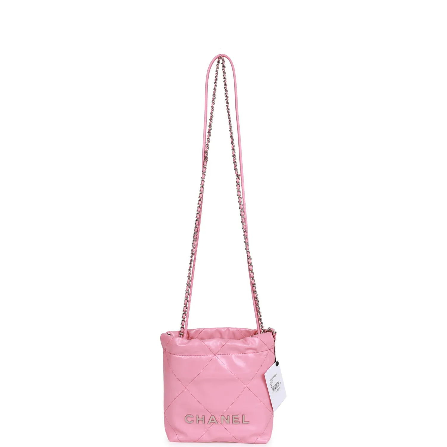 Chanel Mini 22 Bag Pink Calfskin Silver Hardware