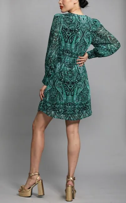 Cruise Paisley Print Long Sleeves Dress