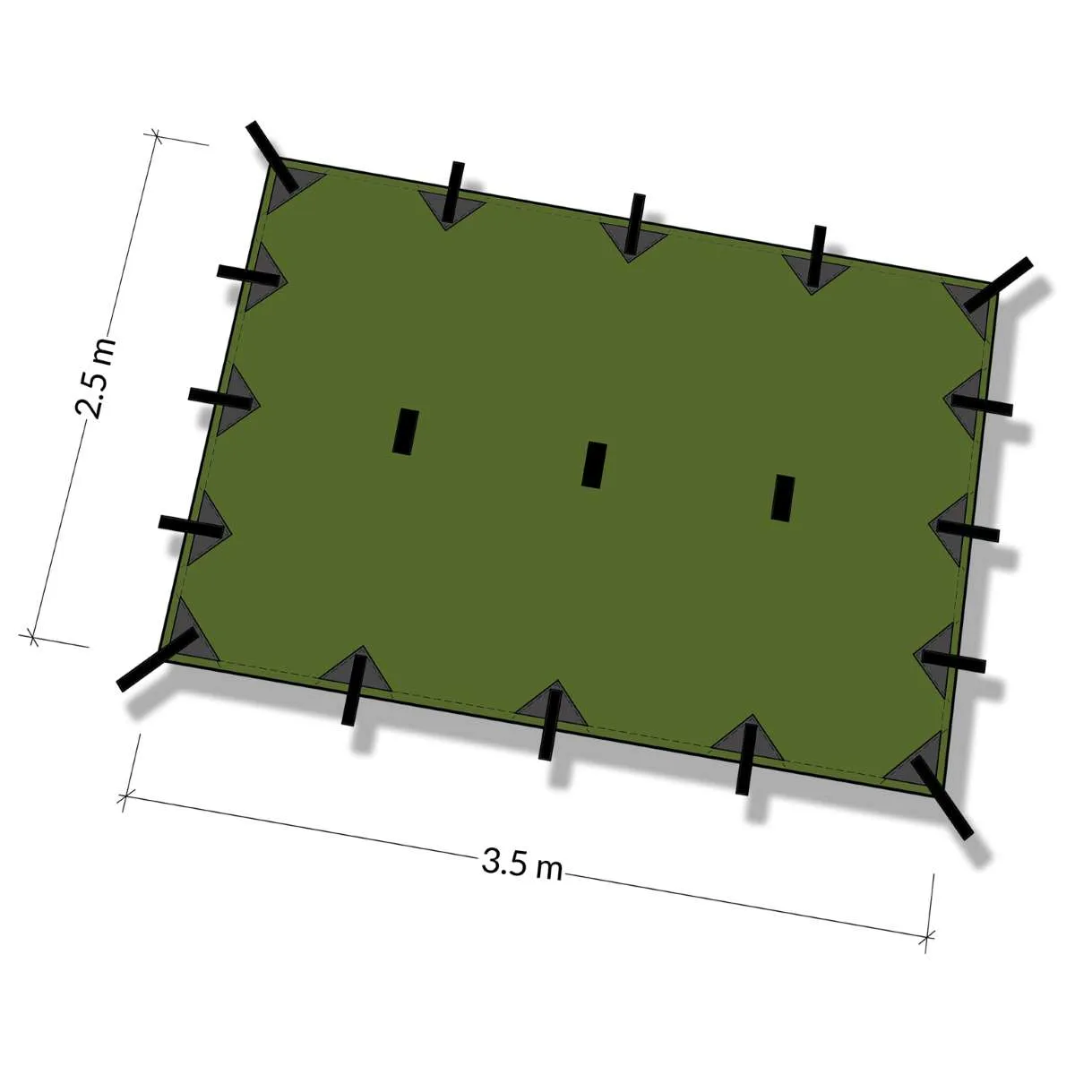 DD Hammocks Tarp M - 3.5m x 2.4m Olive Green