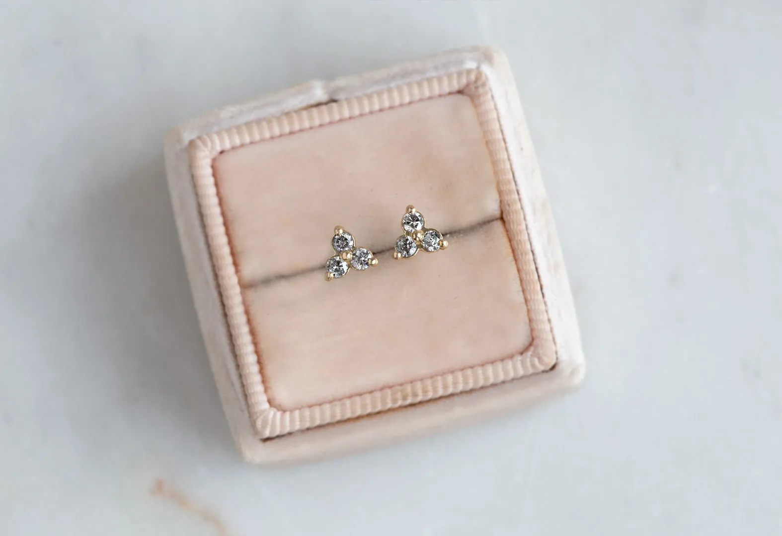 Diamond Cluster Stud Earrings