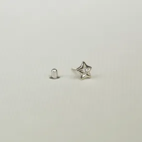 Diamond Star Cartilage Earring in White Gold