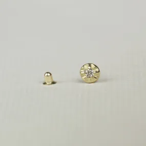 Diamond Starburst Cartilage Earring in Yellow Gold