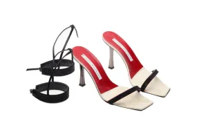 Diego Dolcini - Tan Sandals with Black Ankle Attachments - IT 38 1/2