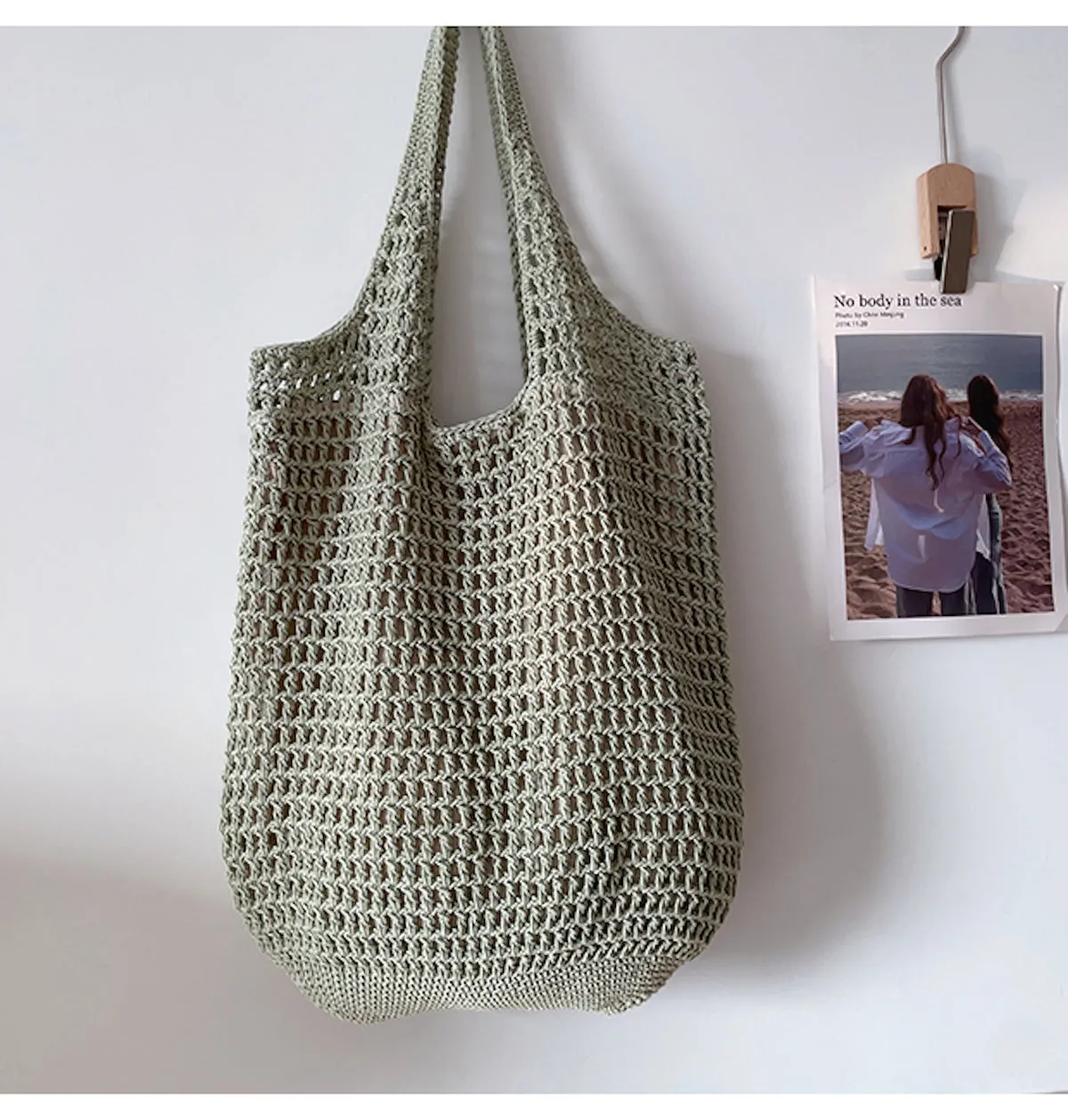 Elena Handbags Retro Cotton Knitted Tote Bag