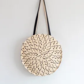 Elena Handbags Round Straw Fashion Tote