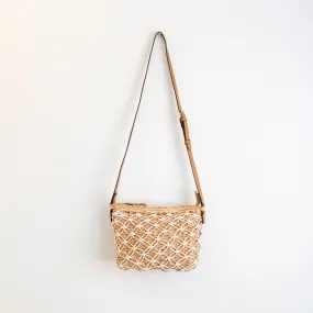 Elena Handbags Straw Woven Crossbody Purse