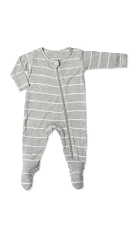 Footie - Heather Grey Stripe