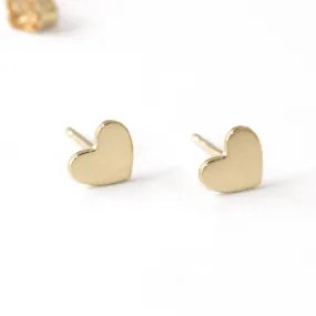 Heart Stud Earrings – 14k Yellow Gold