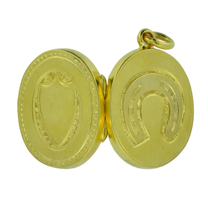 Horse Shoe Front Gold Locket