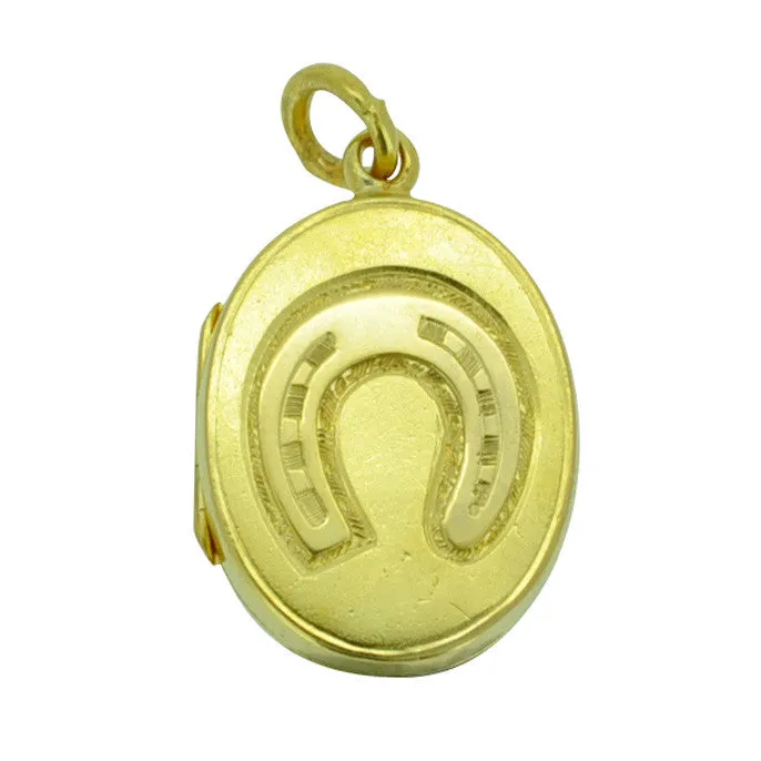 Horse Shoe Front Gold Locket