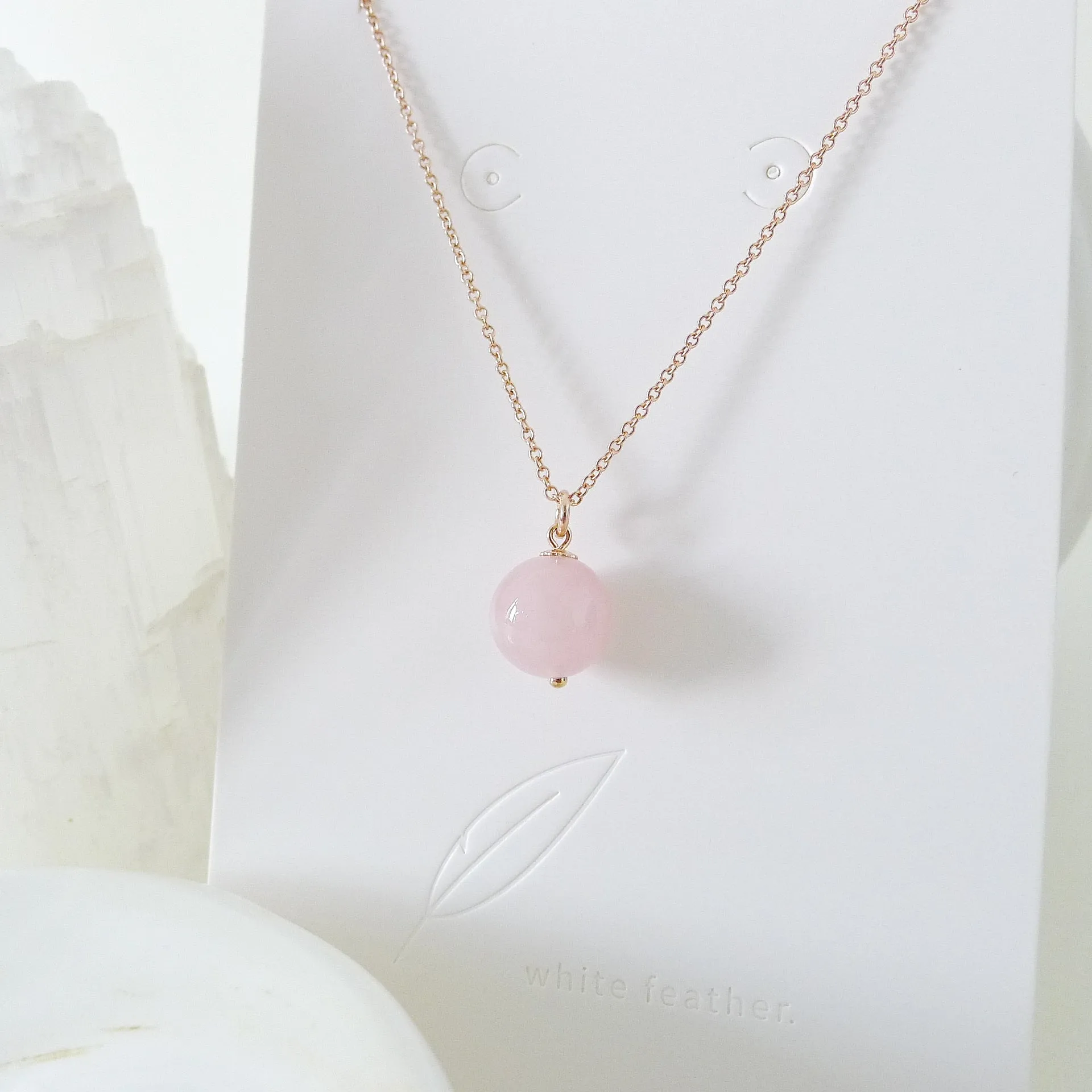 Katie Necklace / Rose Quartz (Madagascar)