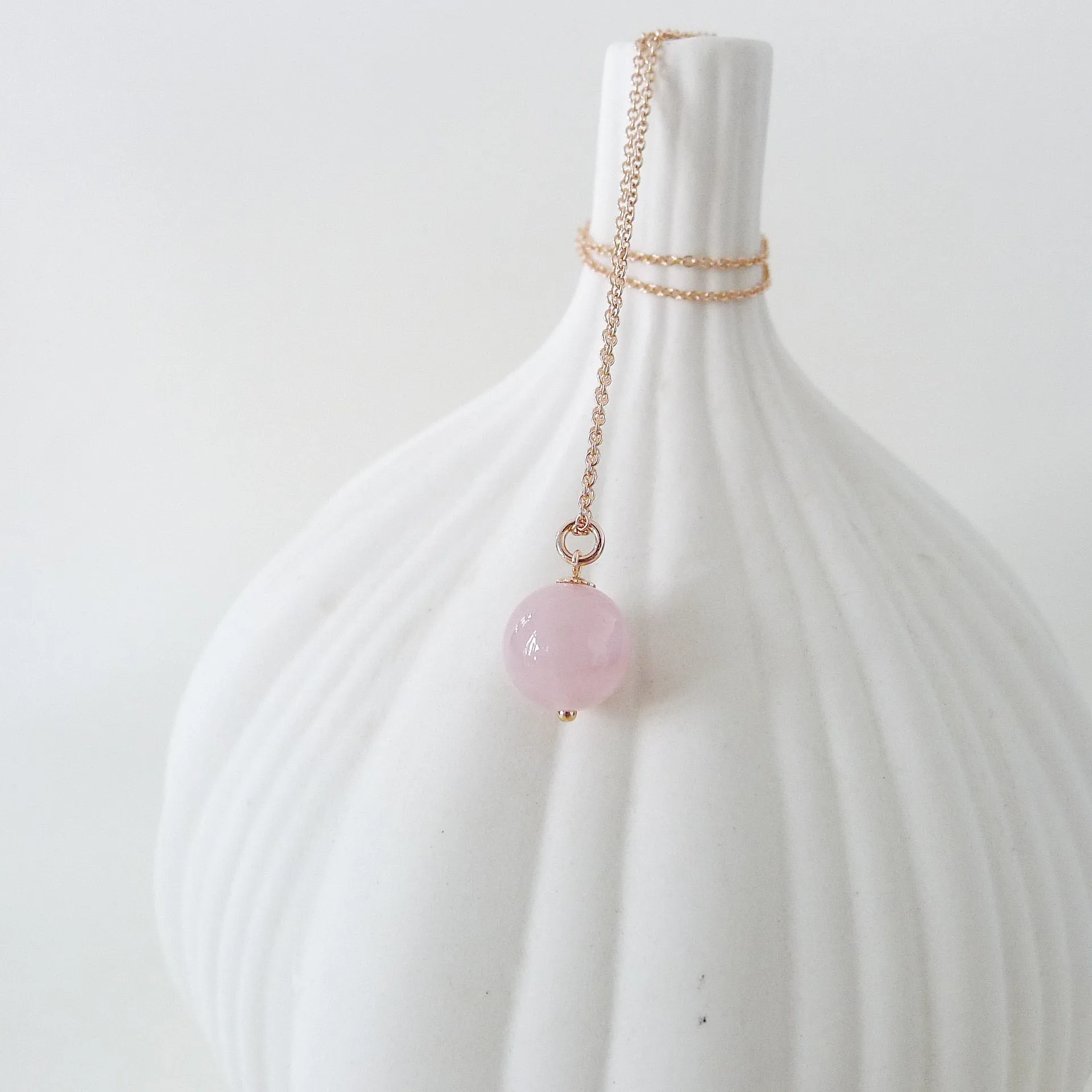 Katie Necklace / Rose Quartz (Madagascar)