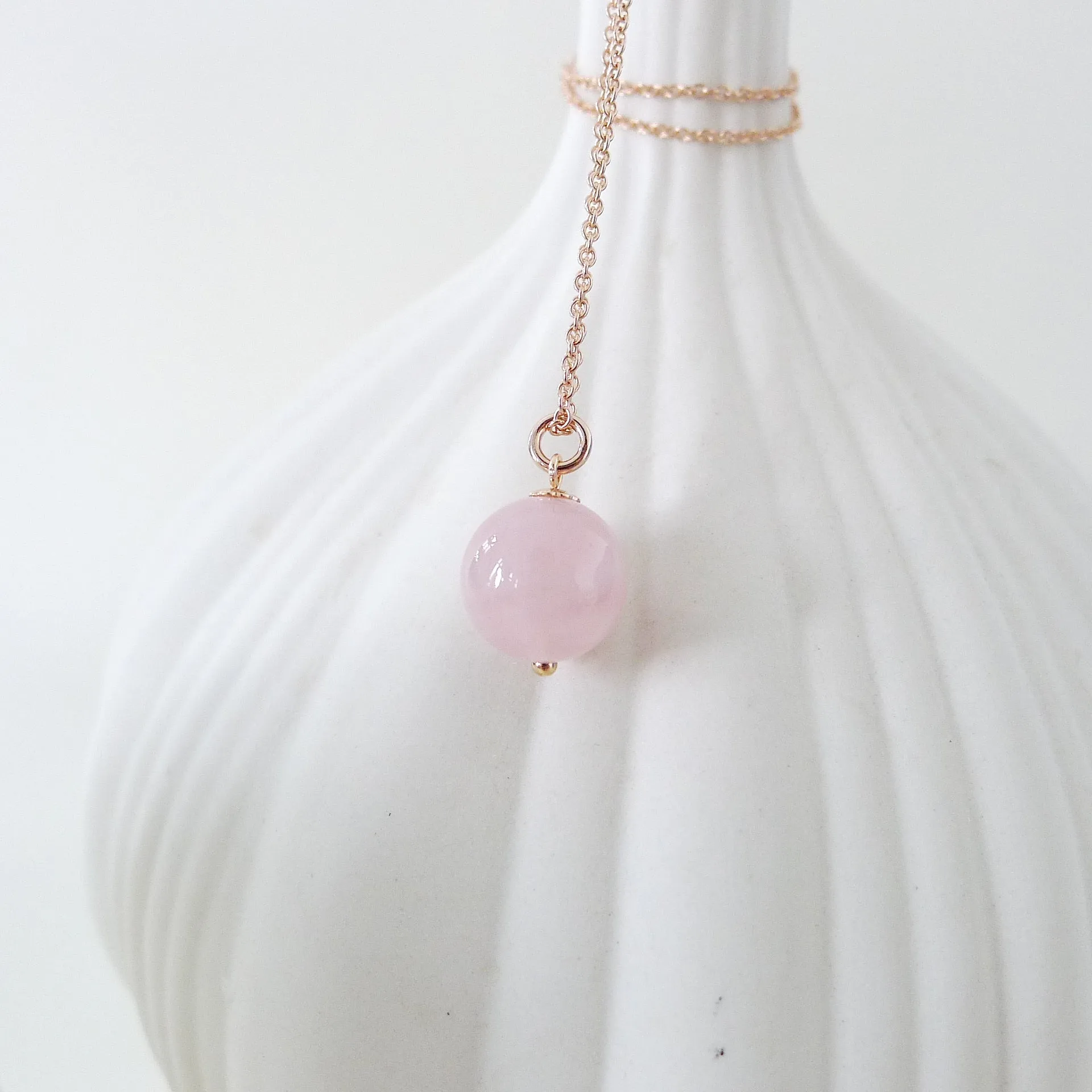 Katie Necklace / Rose Quartz (Madagascar)