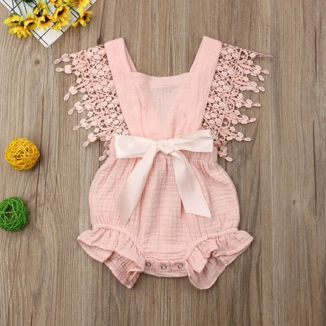 Lace Bow Romper (Multiple Colors)