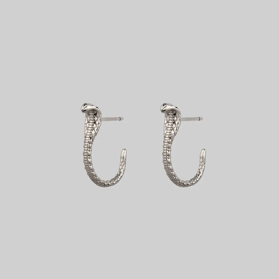 OPHIDIA. Mini Serpent Earrings - Silver