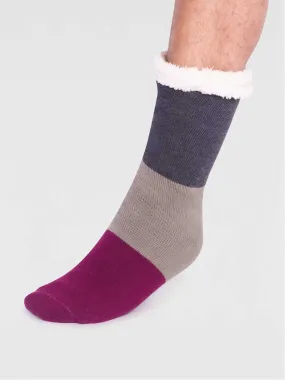 Orion Organic Cotton Cabin Socks - Dark Grey Marle