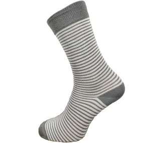 Pale Grey Stripe Bamboo Socks