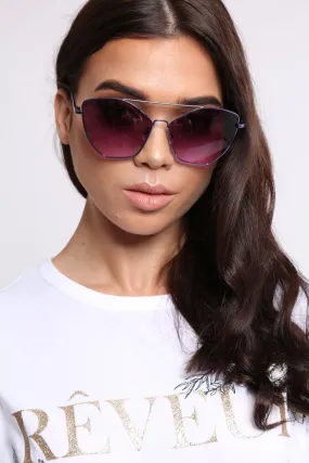 Purple Brow Bar Geometric Sunglasses - Immy