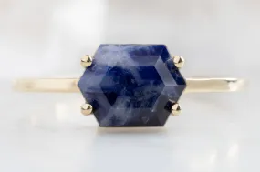 Raw Sapphire Hexagon Ring