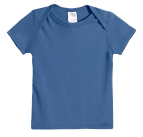 Super-Soft Organic Cotton Baby Rib Short Sleeve Lap Tee| Smurf