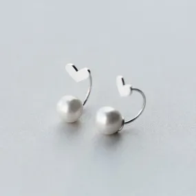 Sweetheart Pearl Mini Hoops