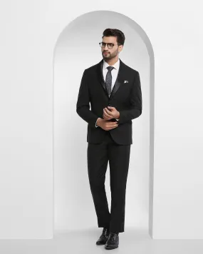 Tuxedo Three Piece Black Textured Formal Suit - Blakus