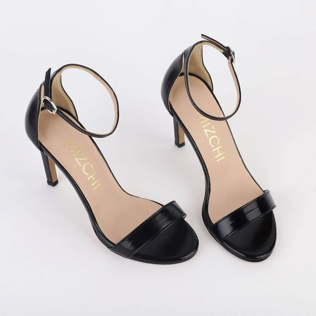 *UK size 2.5 - RITZY - black, 9cm heels