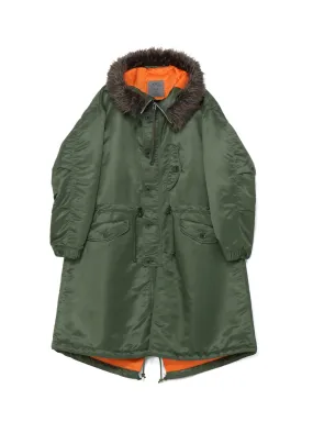 WATER-REPELLENT NYLON TWILL FUR BIG MODS COAT