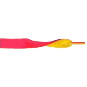 Wholesale Printed Flat 3/8 - Hot Pink/Yellow (12 Pair Pack) Shoelaces