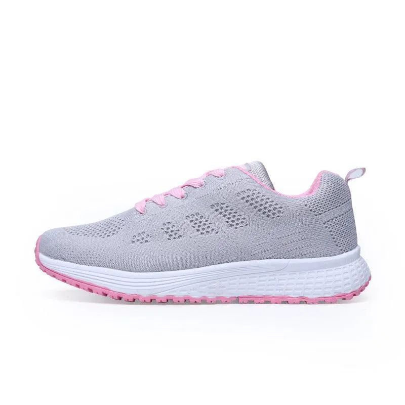 Women's Lace-Up Running Shoes | Breathable Mesh, Flat Heel